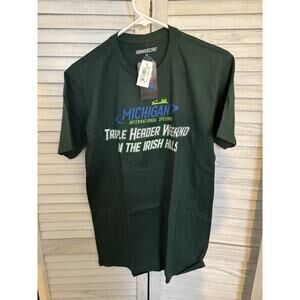 Michigan Intl Speedway Triple Header Weekend June 2022 Green T-shirt medium